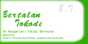 bertalan tokodi business card